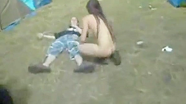 My Drunkass Sister is a Damn Festival Slut Shakin' Her Naked Ass Round the Camp!