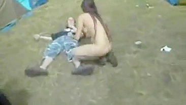 My Drunkass Sister is a Damn Festival Slut Shakin' Her Naked Ass Round the Camp!