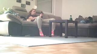 Spy camera caught - My Fuckin Chubby Mom Fingerin' Herself on the Couch!