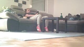 Spy camera caught - My Fuckin Chubby Mom Fingerin' Herself on the Couch!