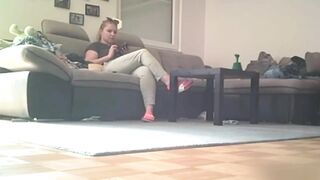 Spy camera caught - My Fuckin Chubby Mom Fingerin' Herself on the Couch!