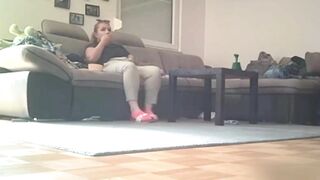 Spy camera caught - My Fuckin Chubby Mom Fingerin' Herself on the Couch!