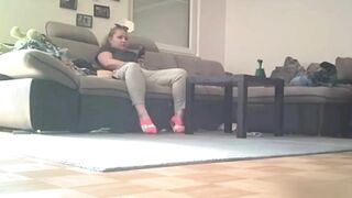 Spy camera caught - My Fuckin Chubby Mom Fingerin' Herself on the Couch!