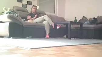Spy camera caught - My Fuckin Chubby Mom Fingerin' Herself on the Couch!