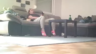 Spy camera caught - My Fuckin Chubby Mom Fingerin' Herself on the Couch!