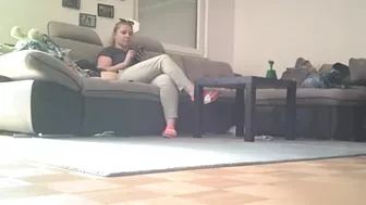 Spy camera caught - My Fuckin Chubby Mom Fingerin' Herself on the Couch!