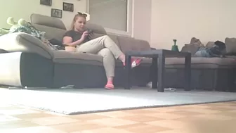 Spy camera caught - My Fuckin Chubby Mom Fingerin' Herself on the Couch!