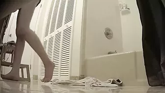 Perverted Bro Snaps Sis in the Shower on Spy Cam, Can't Stop Jerkin' to on Her Naked Body.