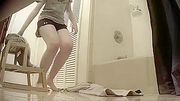 Perverted Bro Snaps Sis in the Shower on Spy Cam, Can't Stop Jerkin' to on Her Naked Body.