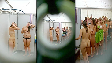 Holy Fucken Shit! Caught on Hidden Cam - High School Cheerleaders Go Naked in the Shower!