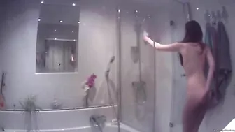 Wet and Horny, Naked Sister Caught on Hidden Cam in Steamy Shower