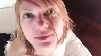 Young son's hard dick gets a mouthful of cum from his horny, whore mom!