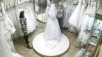 Candid camera captures bride juicy naked body in try on wedding dress in store!