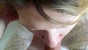 Cum-Hungry Cougar Mom Chomps Down on Step Son's Meat, Swallowing Cum