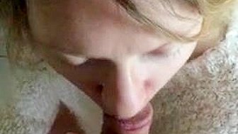 Cum-Hungry Cougar Mom Chomps Down on Step Son's Meat, Swallowing Cum