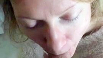Cum-Hungry Cougar Mom Chomps Down on Step Son's Meat, Swallowing Cum