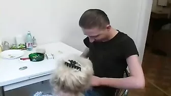 Incest Porn! Mom sucks on her son's cock for breakfast