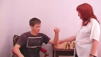 Son Busts His Dick on Momma's Titties After She Sucks His Dick Dry!