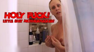 Mom discovers her perverted little shit motherfucker spying on her in the shower