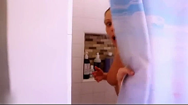 Junior's dirty little secret exposed! Mom catches him spying on her in the shower