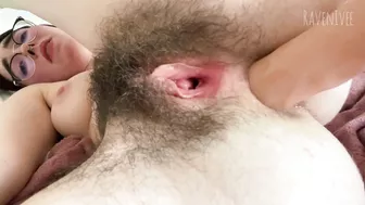 Hairy Slutty  Daughter Fucks Pussy And Ass While No One Is Home, She So Hot
