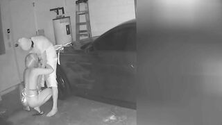 Perverted Cunt Mom Sucking Son's Dick in Hidden Cam in Garage, While Dad Drinks Beer!