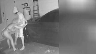 Perverted Cunt Mom Sucking Son's Dick in Hidden Cam in Garage, While Dad Drinks Beer!