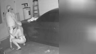 Perverted Cunt Mom Sucking Son's Dick in Hidden Cam in Garage, While Dad Drinks Beer!