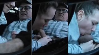 Daddy's Whore Daughter a Quickie Swallows and Sucks Father Off in Car!