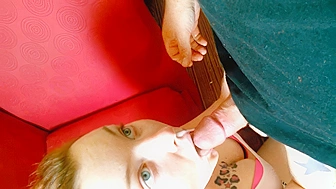 Daddy's Little Slut, Blonde Bombshell Daughter Sucks His Dick Raw