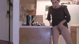 Pleasures of a Hot Mother's ~ Hidden Cam Captures Her Explosive Orgasmic Masturbation in Kitchen