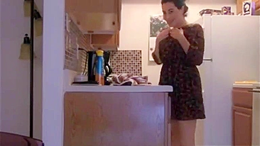 Pleasures of a Hot Mother's ~ Hidden Cam Captures Her Explosive Orgasmic Masturbation in Kitchen