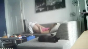 Deceitful Spouse Claims No Self-Pleasure, But Covert Footage Shows Her Wildly Plunging Fingers Into Slick Slit