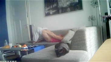 Deceitful Spouse Claims No Self-Pleasure, But Covert Footage Shows Her Wildly Plunging Fingers Into Slick Slit