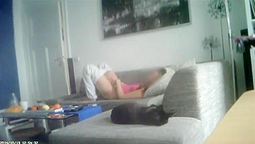 Deceitful Spouse Claims No Self-Pleasure, But Covert Footage Shows Her Wildly Plunging Fingers Into Slick Slit