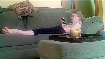 Caught Mom's Naughty XXX Moment, Horny and Masturbating Alone on Spy Camera