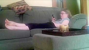 Caught Mom's Naughty XXX Moment, Horny and Masturbating Alone on Spy Camera