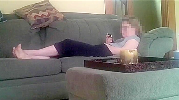 Caught Mom's Naughty XXX Moment, Horny and Masturbating Alone on Spy Camera