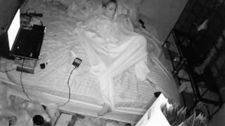 Caught on Hidden Cam! Naughty Mom Masturbates to Orgasm at Night, While the Family Sleeps