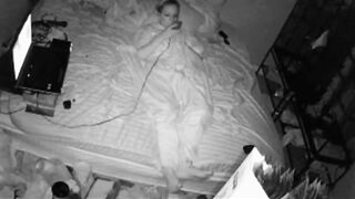 Caught on Hidden Cam! Naughty Mom Masturbates to Orgasm at Night, While the Family Sleeps