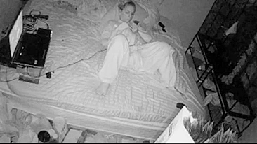 Caught on Hidden Cam! Naughty Mom Masturbates to Orgasm at Night, While the Family Sleeps