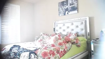 Caught my wife's secret (masturbation) - A hidden surprise behind the plaid blanket