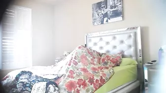 Caught my wife's secret (masturbation) - A hidden surprise behind the plaid blanket