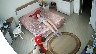 Skinny, Horhy Sister Caught on IPCAM, Hot Hottie Masturbates to Porn