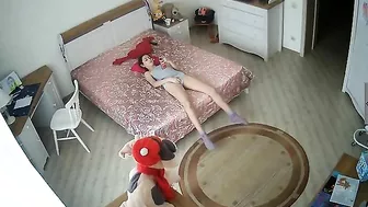 Skinny, Horhy Sister Caught on IPCAM, Hot Hottie Masturbates to Porn