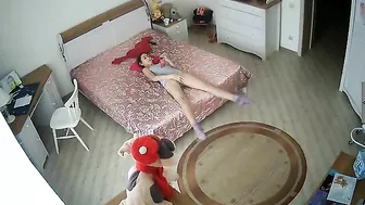 Skinny, Horhy Sister Caught on IPCAM, Hot Hottie Masturbates to Porn