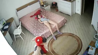 Skinny, Horhy Sister Caught on IPCAM, Hot Hottie Masturbates to Porn