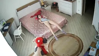 Skinny, Horhy Sister Caught on IPCAM, Hot Hottie Masturbates to Porn