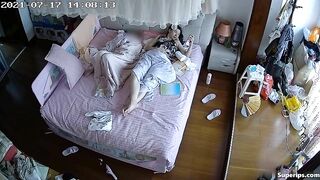 Naughty Korean Girl Charmingly Masturbates Watching Porn, Hidden IPCAM