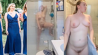 Caught on Spy Camera! Plump Bridesmaid Masturbates Before Wedding at Bride's House